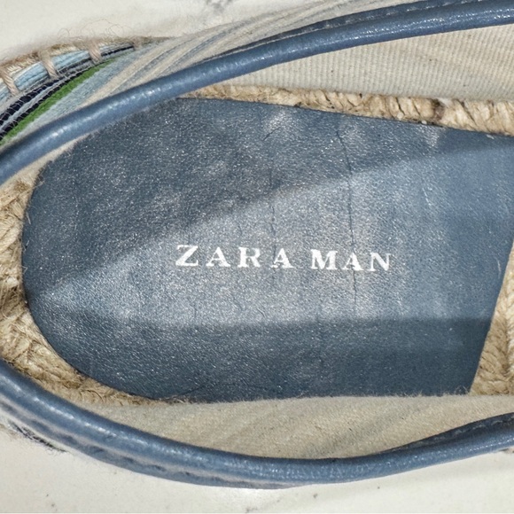 Zara Man Vintage Fabric Blue Striped Espadrilles Men’s Size 9.5 NWOT - Picture 9 of 12